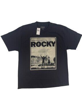 Rocky Balboa T-Shirt Black American Classics Cotton Licensed Apparel Men's Sz L